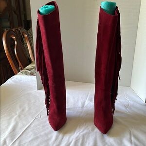 Vero Cuoio Red Over the Knee Boots Sleek Design